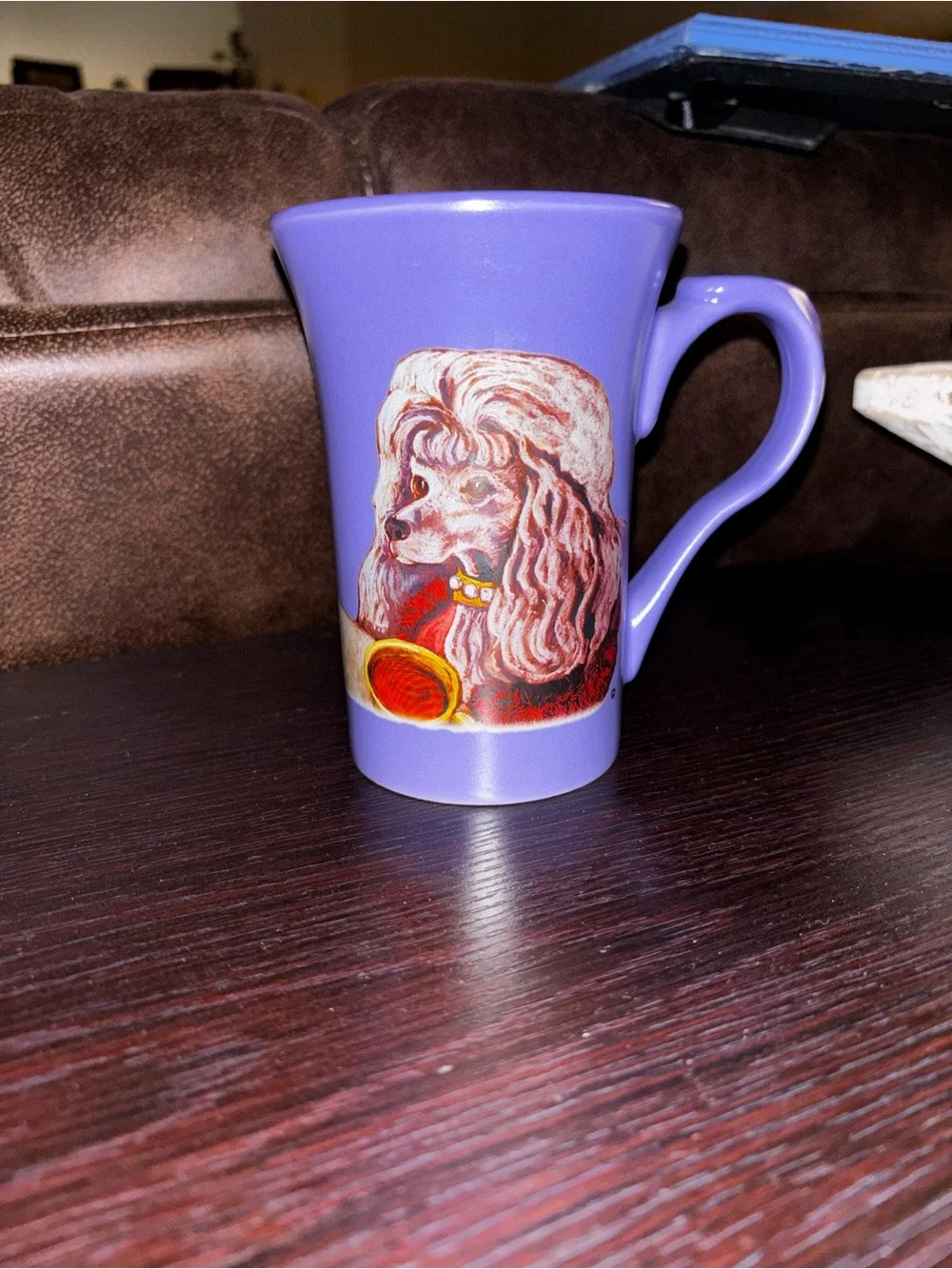 Purple Ceramic Mug with Poodle by Canine Cabaret